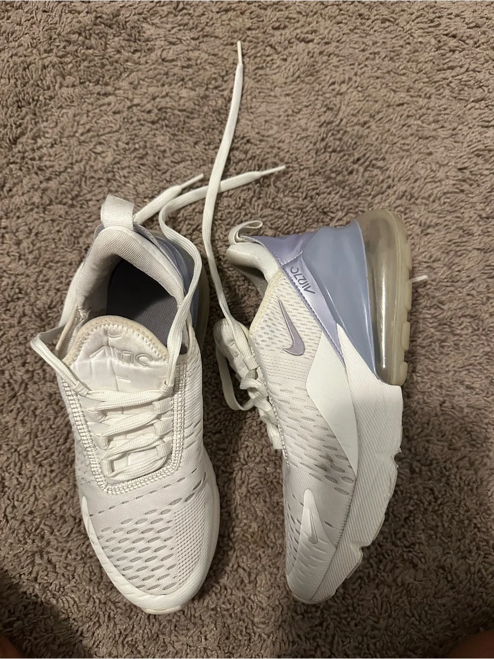 Nike Air Max 270 White Iridescent Lavender Size 6.5
